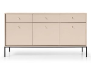 Miniaturka 23 - Komoda beżowa z cienką ramą i złotym detalem
