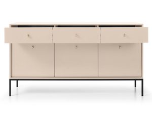 Miniaturka 2 - Beżowa komoda z czarnymi nóżkami i złotymi uchwytami