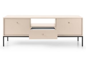 Miniaturka 2 - Beżowa szafka RTV z szufladą centralną i cienką ramą