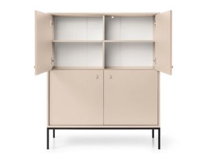 Miniaturka 1 - Otwarta komoda beżowa z czteroma szafkami