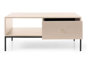 Miniaturka 2 - Beżowa szafka RTV z czarną ramą i otwartą półką