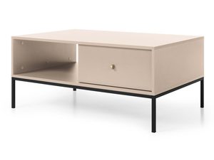 Miniaturka 1 - Szafka RTV beżowa z czarnymi metalowymi nóżkami