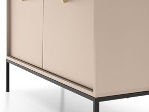 Miniaturka 18 - Beżowy front szafki z dwiema szufladami i eleganckim wykończeniem