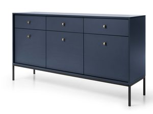 Miniaturka 14 - Komoda granatowa z dużą pojemnością i metalową podstawą