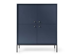 Miniaturka 6 - Komoda granatowa z minimalistycznym frontem i metalową podstawą