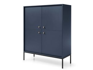 Miniaturka 7 - Granatowa komoda zamknięta z cienką czarną podstawą