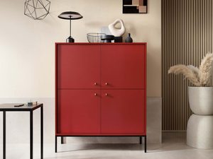 Miniaturka 15 - Czerwona komoda w aranżacji nowoczesnego salonu