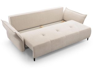Miniaturka 3 - Beżowa sofa tapicerowana z funkcją spania w stylu nowoczesnym