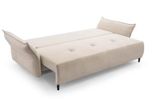 Miniaturka 4 - Beżowa sofa tapicerowana z funkcją spania w stylu nowoczesnym