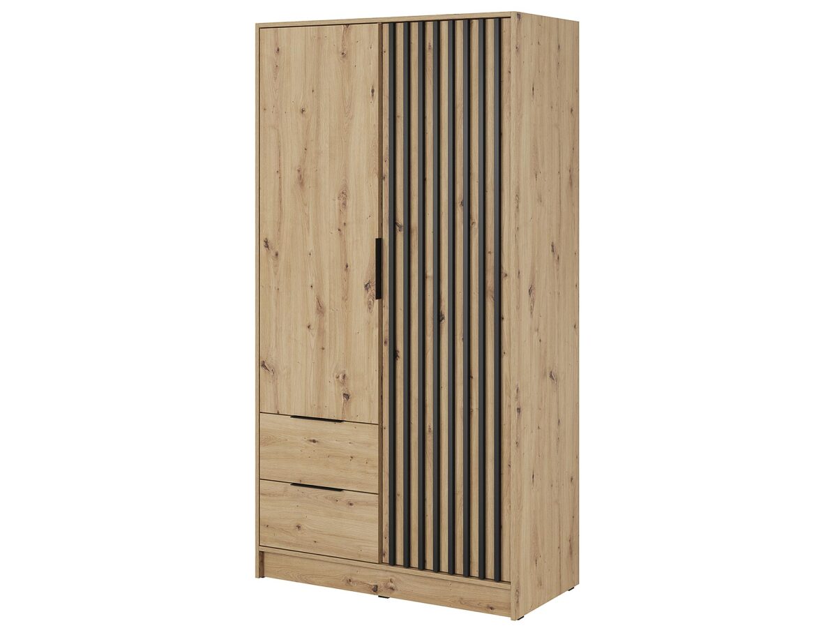 Nowoczesna Szafa DELY 105cm – Dąb, Grafit, Szary Artisan