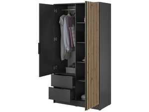 Miniaturka 5 - Nowoczesna szafa z otwartymi półkami i szufladami, styl loftowy