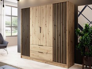 Miniaturka 3 - Nowoczesna szafa z drewnianymi panelami