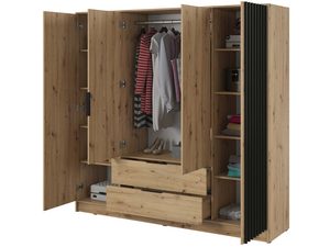 Miniaturka 2 - Nowoczesna szafa z otwartymi półkami i szufladami, styl loftowy