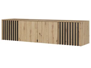 Miniaturka 1 - Nowoczesna szafka RTV z drewnianymi panelami w stylu skandynawskim