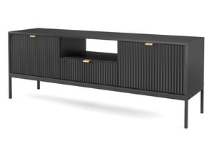 Miniaturka 1 - Szafka RTV czarna z frezowanym frontem i szerokim blatem