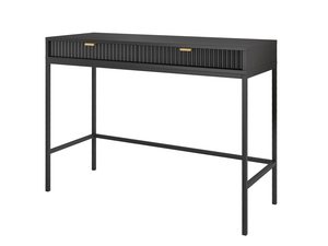 Miniaturka 1 - Toaletka w stylu nowoczesnym czarna z ryflowanym frontem i czarnym stelażem