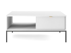 Miniaturka 6 - Biała ława z białym korpusem i ryflowanym frontem