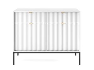 Miniaturka 10 - Komoda nowoczesna z ryflowanym frontem i czarną metalową podstawą