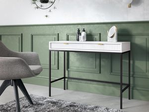 Miniaturka 12 - Biała toaletka w stylu skandynawskim z pionowym frezowaniem