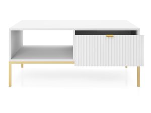 Miniaturka 12 - Biała ława V z ryflowanym frontem w salonie w stylu modern