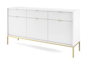 Miniaturka 14 - Komoda biała z dekoracyjnym frontem i złotą ramą w stylu modern