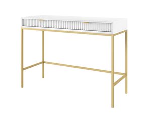 Miniaturka 14 - Toaletka z frezowanym frontem i złotą podstawą w stylu nowoczesnym