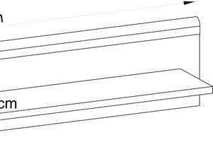 Miniaturka 4 - Rysunek techniczny półki ściennej z wymiarami, styl nowoczesny