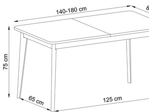 Miniaturka 3 - Rysunek techniczny stołu rozkładanego z prostokątnym blatem