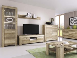 Miniaturka 7 - Meblościanka RTV w odcieniu naturalnego drewna