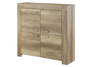 Miniaturka 4 - Dębowa komoda z podwójnymi frontami i srebrnymi uchwytami