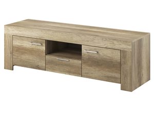 Miniaturka 6 - Komoda RTV z niskimi szufladami i drewnianym wykończeniem