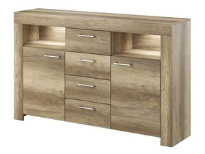 Miniaturka 4 - Drewniana komoda z szufladami i półkami w stylu nowoczesnym