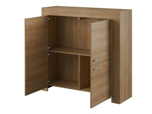 Miniaturka 1 - Zestaw RTV z szafką wiszącą i stojącymi witrynami, aranżacja nowoczesna