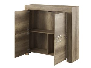 Miniaturka 5 - Otwarta szafka z półką i schowkiem w kolorze dąb sonoma
