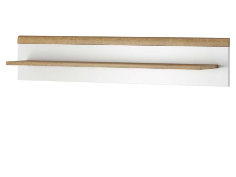 Minimalistyczna półka ścienna z drewnianym akcentem, styl skandynawski