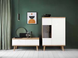 Miniaturka 1 - Nowoczesna aranżacja salonu z białą komodą