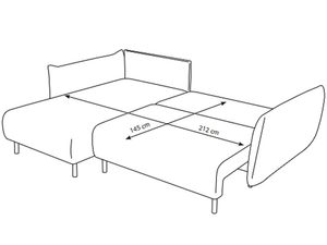 Miniaturka 13 - Rysunek techniczny narożnika modułowego, minimalistyczny styl