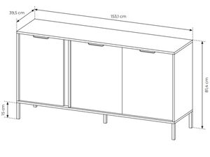 Miniaturka 7 - Rysunek techniczny komody z wymiarami