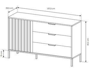Miniaturka 6 - Rysunek techniczny komody z szufladami