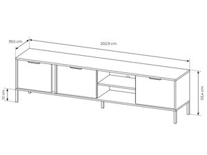 Miniaturka 7 - Rysunek techniczny szafki RTV z wymiarami