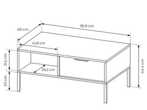 Miniaturka 7 - Wymiary techniczne stolika kawowego