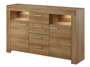 Miniaturka 8 - Drewniana komoda z półkami i szufladami w stylu nowoczesnym