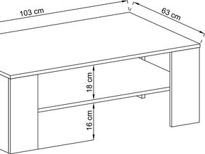 Miniaturka 4 - Rysunek techniczny stolika kawowego z drewnianym blatem