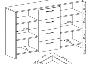 Miniaturka 7 - Komoda z szufladami o długości 155cm