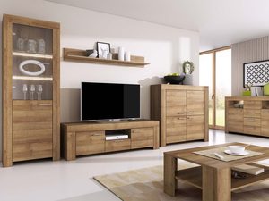 Miniaturka 2 - Meblościanka z półką ścienną i witrynami w stylu klasycznym