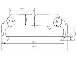 Miniaturka 16 - Schemat techniczny sofy modułowej, wymiary i układ elementów