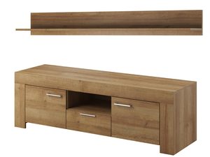 Miniaturka 13 - Nowoczesna komoda z drewnianym blatem i półką