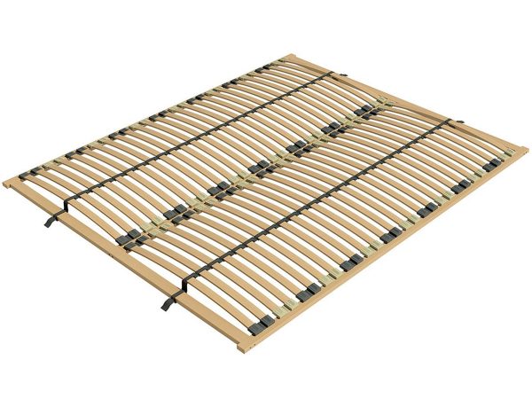 Elastyczny stelaż łóżka z listwami sprężynującymi i gumowymi końcówkami