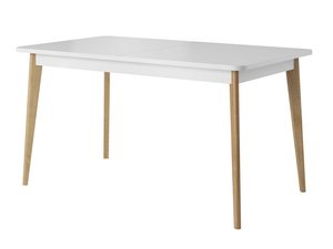 Miniaturka 4 - Nowoczesny biały stół na drewnianych nogach, styl minimalistyczny