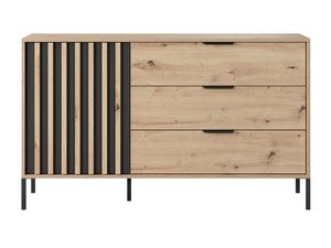 Miniaturka 1 - Komoda z drewnianymi frontami i pionowymi listwami, styl nowoczesny